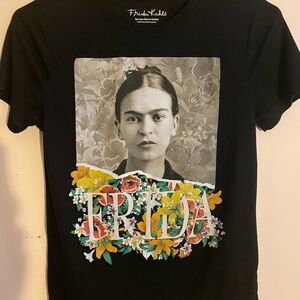 Frida Kahlo Black T Shirt Designed by Isaac Morris Limited